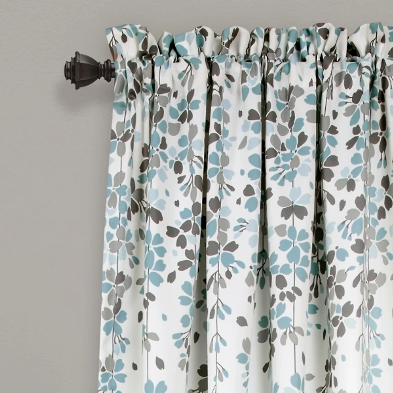Blue Weeping Flower Curtain Panel Set, 95 in.