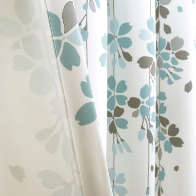 Blue Weeping Flower Curtain Panel Set, 95 in.