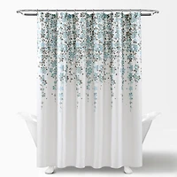 Blue and Gray Weeping Flower Shower Curtain