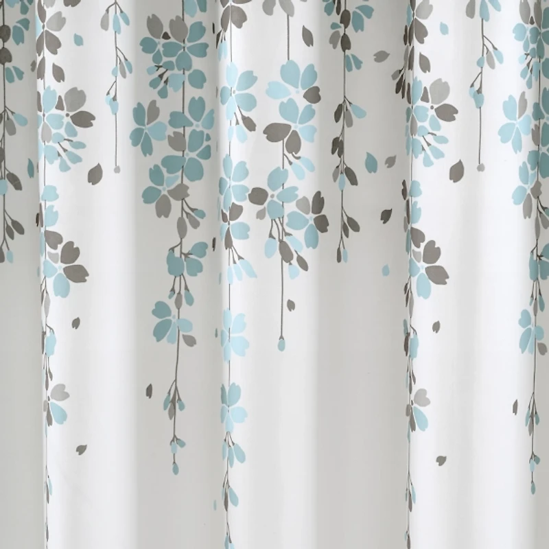 Blue and Gray Weeping Flower Shower Curtain