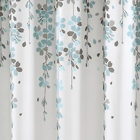 Blue and Gray Weeping Flower Shower Curtain