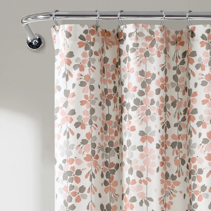 Blush and Gray Weeping Flower Shower Curtain