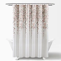 Blush and Gray Weeping Flower Shower Curtain