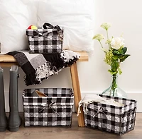 Chicken Wire and Buffalo Check Baskets, Set of 3