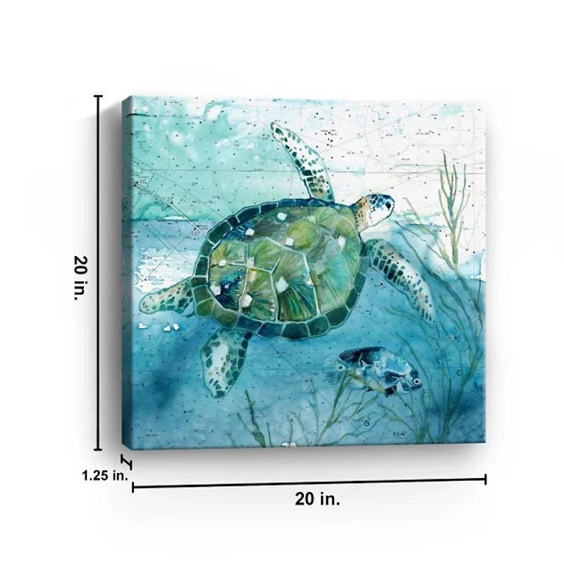 Island Swim I Giclee Canvas Art Print