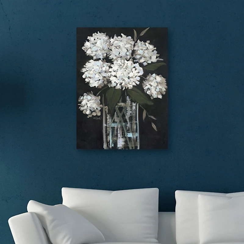 White Hydrangea Giclee Canvas Art Print
