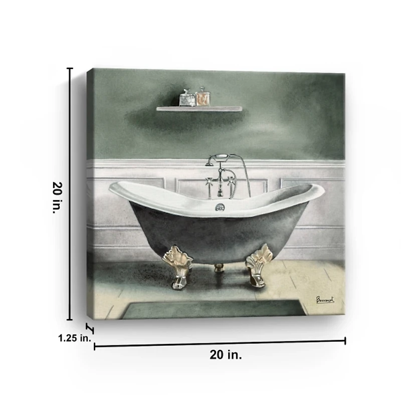 Smoky Gray Bath I Giclee Canvas Art Print
