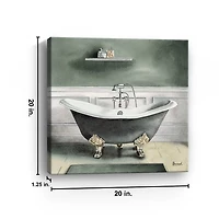 Smoky Gray Bath I Giclee Canvas Art Print