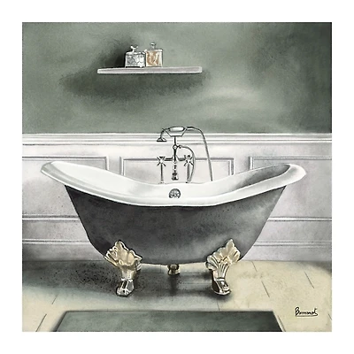 Smoky Gray Bath I Giclee Canvas Art Print