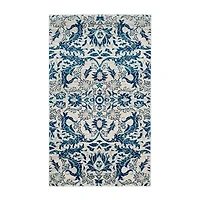 Blue and Ivory Everley Frieze Rug, 5x7