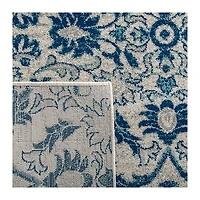 Blue and Ivory Everley Frieze Rug, 8x10