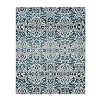 Blue and Ivory Everley Frieze Rug, 8x10