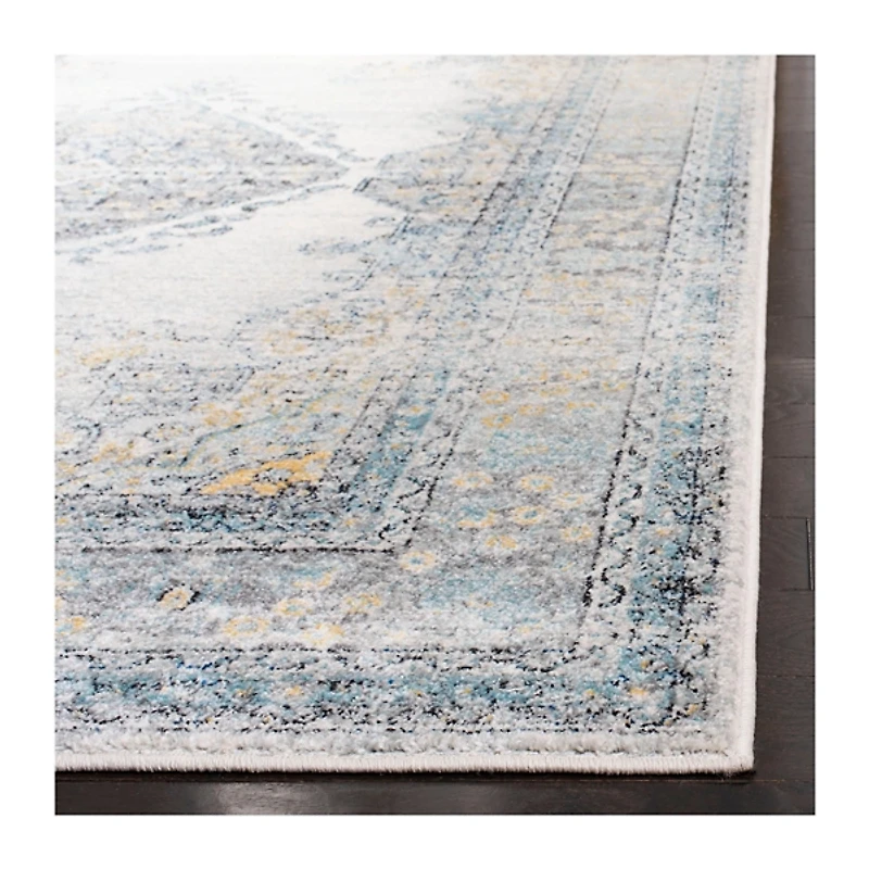 Gray and Blue Everley Medallion Rug
