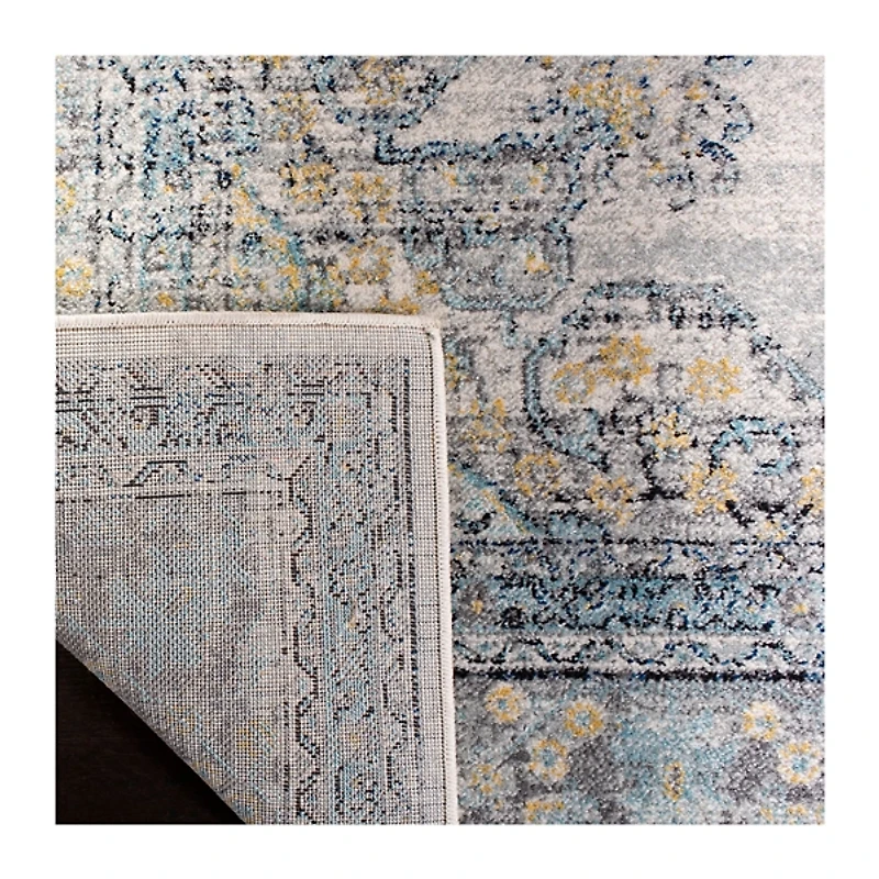 Gray and Blue Everley Medallion Rug