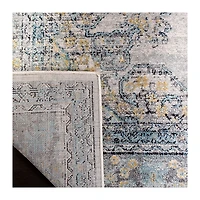 Gray and Blue Everley Medallion Rug