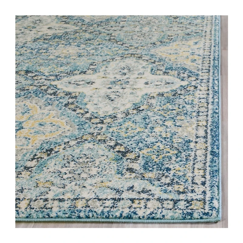 Blue and Ivory Everley Tile Rug
