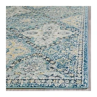 Blue and Ivory Everley Tile Rug, 8x10