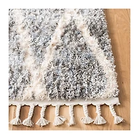 Gray Bergen Abstract Area Rug with Fringe