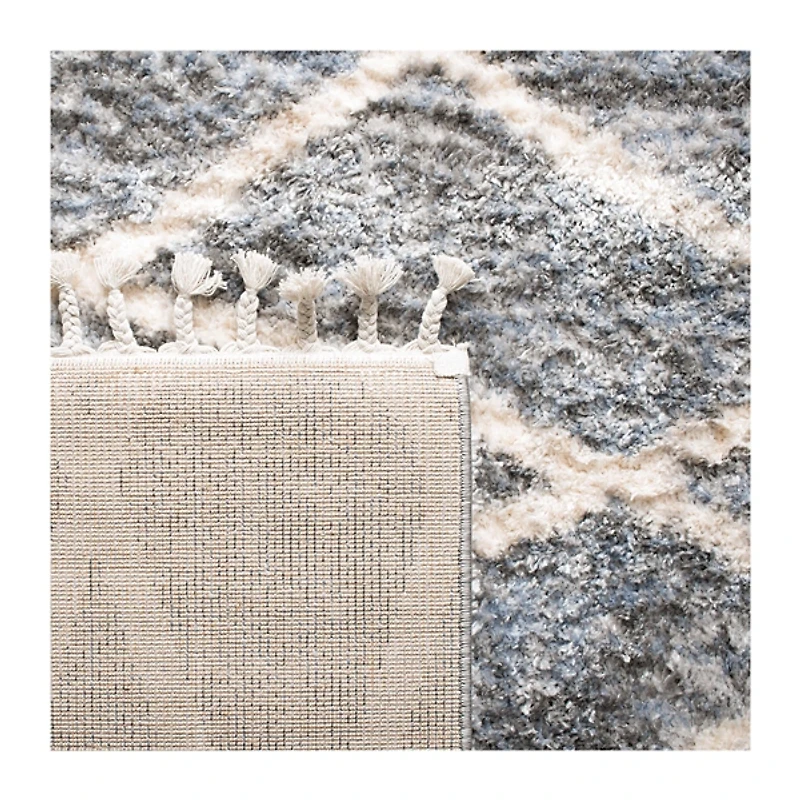 Gray Bergen Abstract Area Rug with Fringe