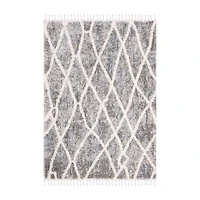 Gray Bergen Abstract Area Rug with Fringe