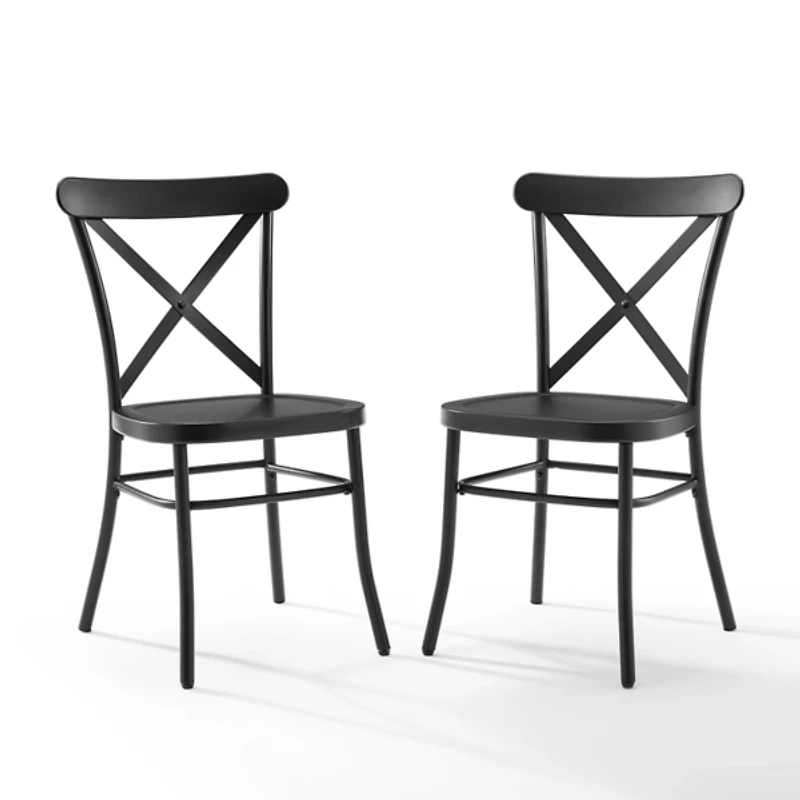 Black Metal Melody Dining Chairs, Set of 2
