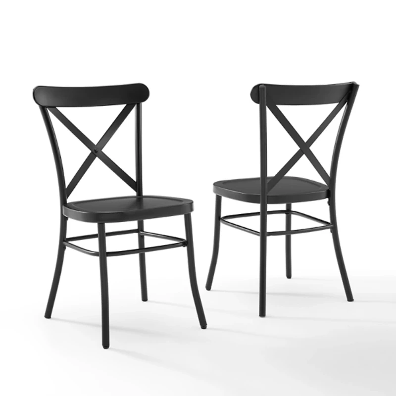 Black Metal Melody Dining Chairs, Set of 2