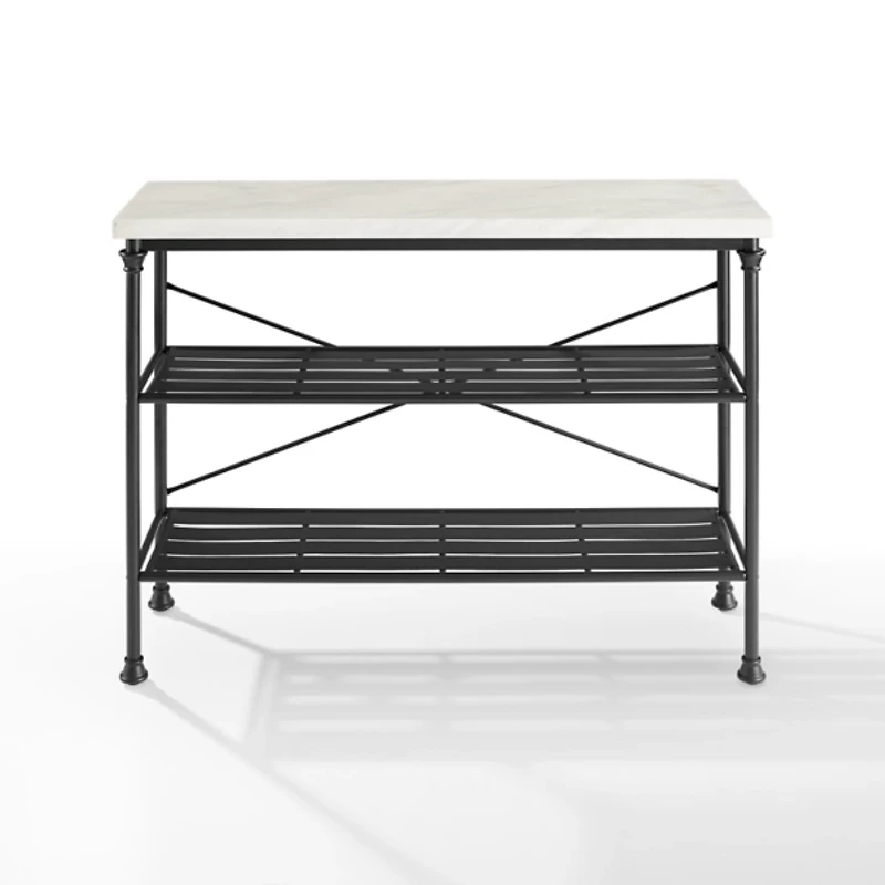 Faux Marble Top 3-Tier Melody Console Table