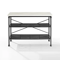 Faux Marble Top 3-Tier Melody Console Table