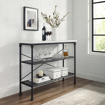 Faux Marble Top 3-Tier Melody Console Table