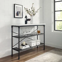 Faux Marble Top 3-Tier Melody Console Table