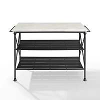Faux Marble Top 3-Tier Melody Kitchen Island