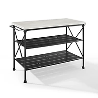 Faux Marble Top 3-Tier Melody Kitchen Island