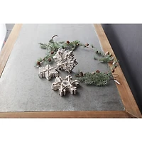 Whitewashed Beaded Tabletop Snowflakes, Set of 3