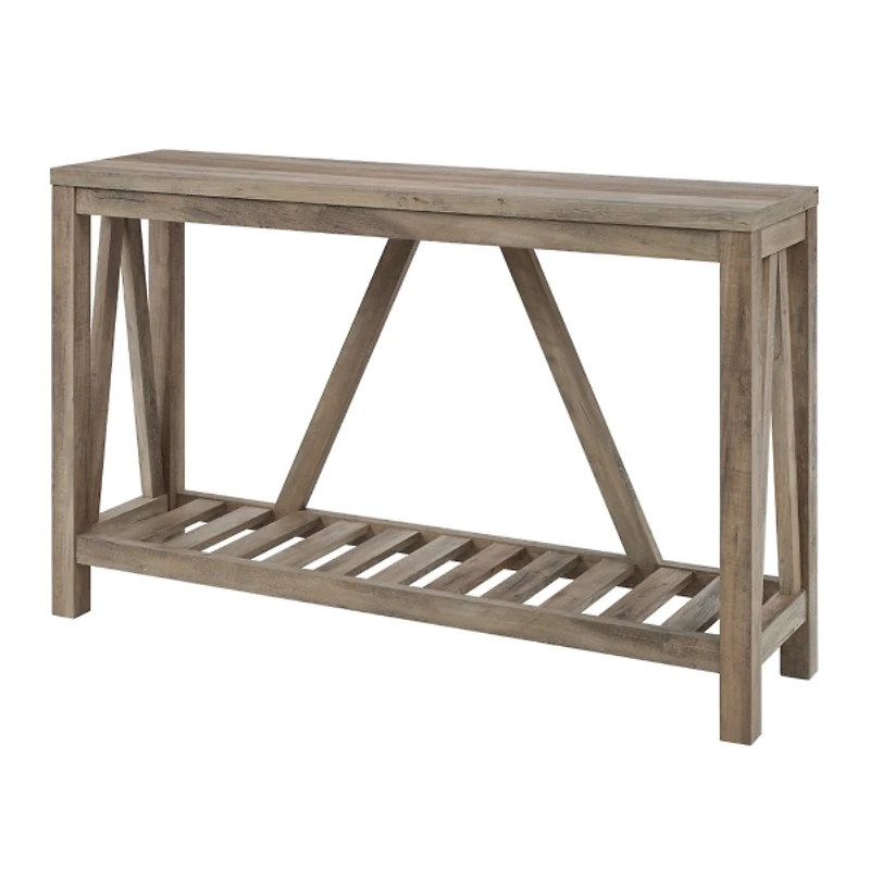 Gray Wash A-Frame Console Table