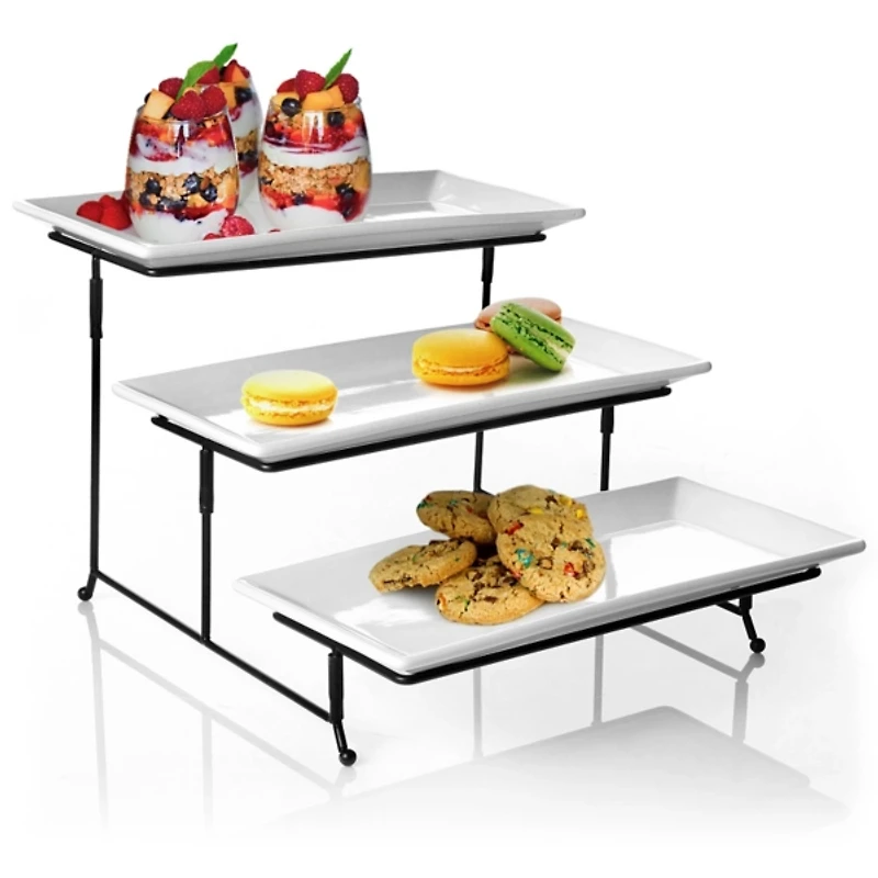 3-Tier White Serving Plates