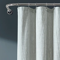 Denim Blue Vintage Stripe Shower Curtain