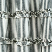 Denim Blue Vintage Stripe Shower Curtain