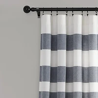 Navy Cape Cod Stripe Curtain Panel Set, 84 in.