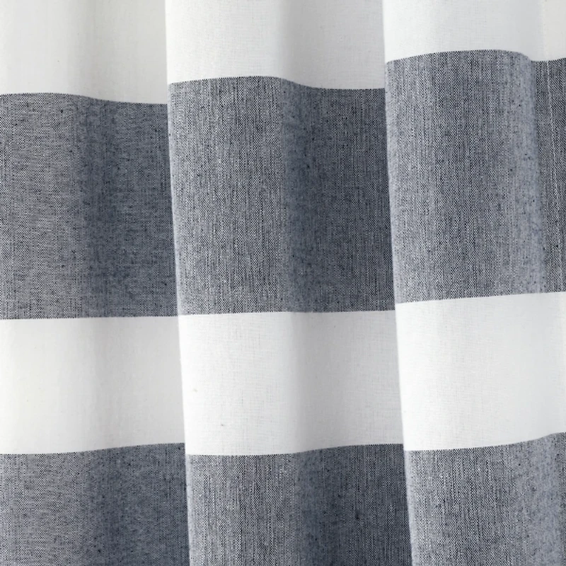 Navy Cape Cod Stripe Curtain Panel Set, 84 in.