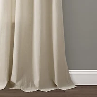 Dark Linen Lace Curtain Panel Set, 84 in.