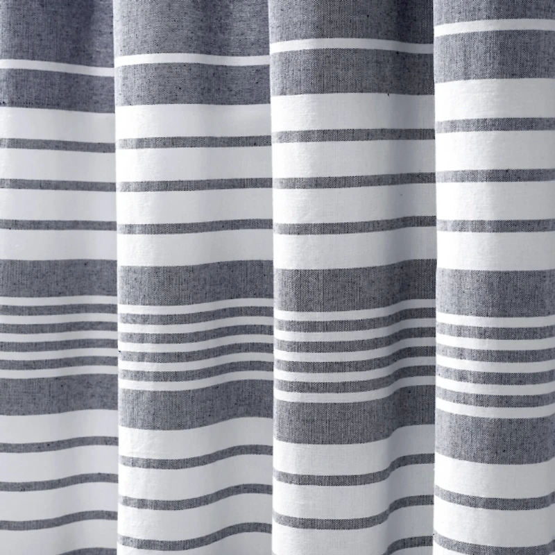 Navy Nantucket Fringe Curtain Panel Set, 84 in.