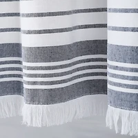 Navy Nantucket Fringe Curtain Panel Set, 84 in.