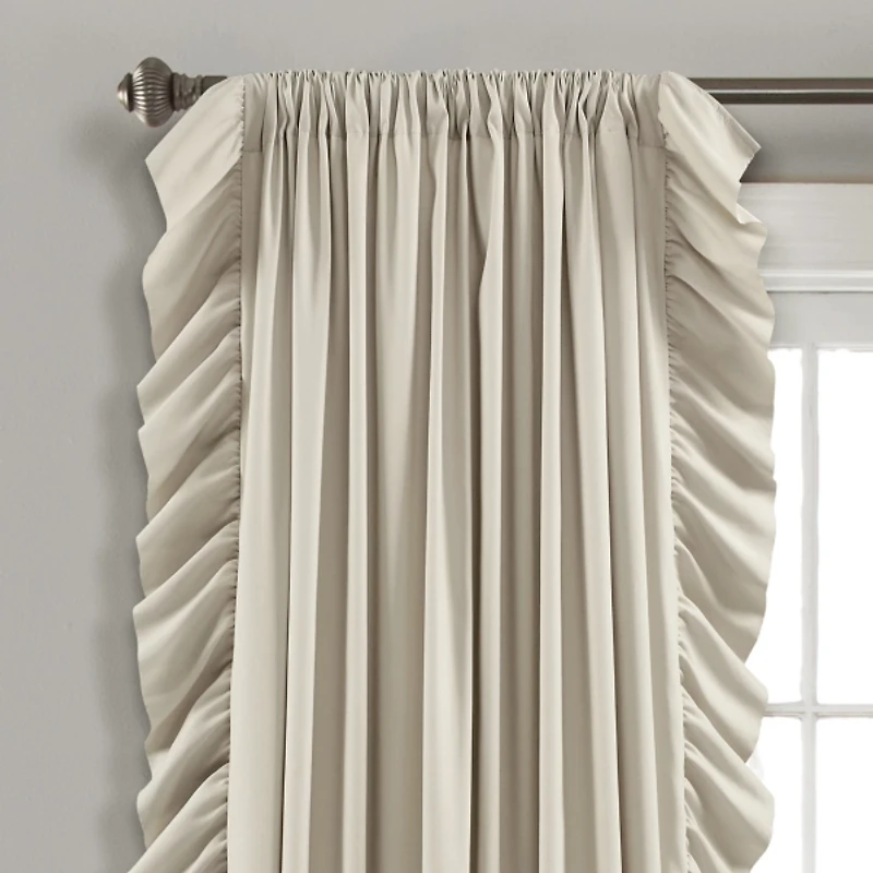Wheat Reyna Ruffle Curtain Panel Set, 95 in.