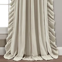 Wheat Reyna Ruffle Curtain Panel Set, 95 in.