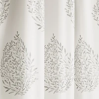 Gray Teardrop Leaves Curtain Panel Set, 95 in.