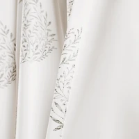 Gray Teardrop Leaves Curtain Panel Set, 95 in.