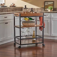 Brown Norcross Industrial Rolling Bar Cart