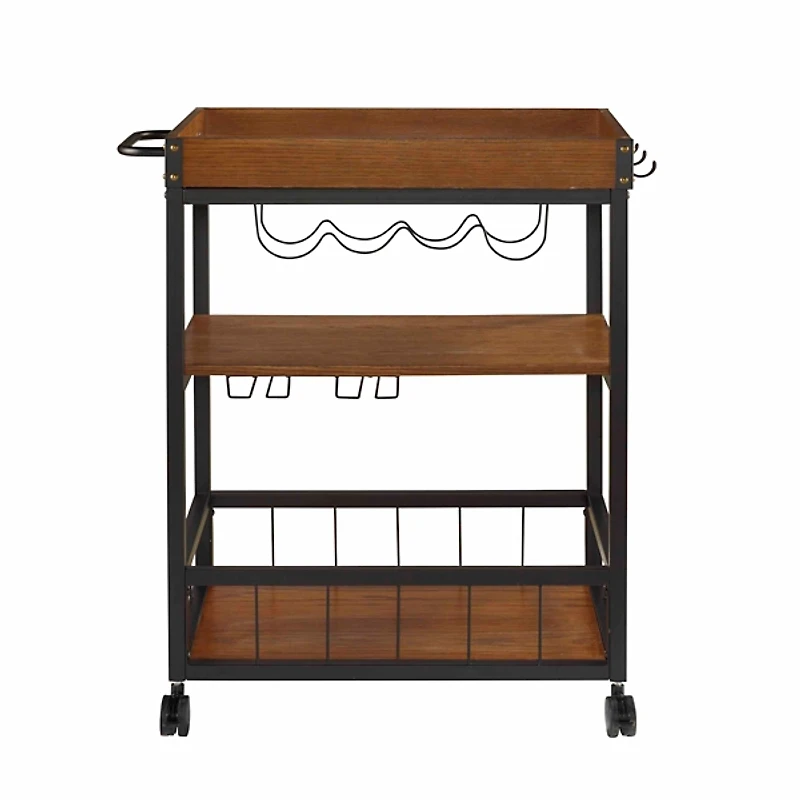 Brown Norcross Industrial Rolling Bar Cart