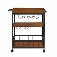 Brown Norcross Industrial Rolling Bar Cart
