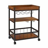 Brown Norcross Industrial Rolling Bar Cart